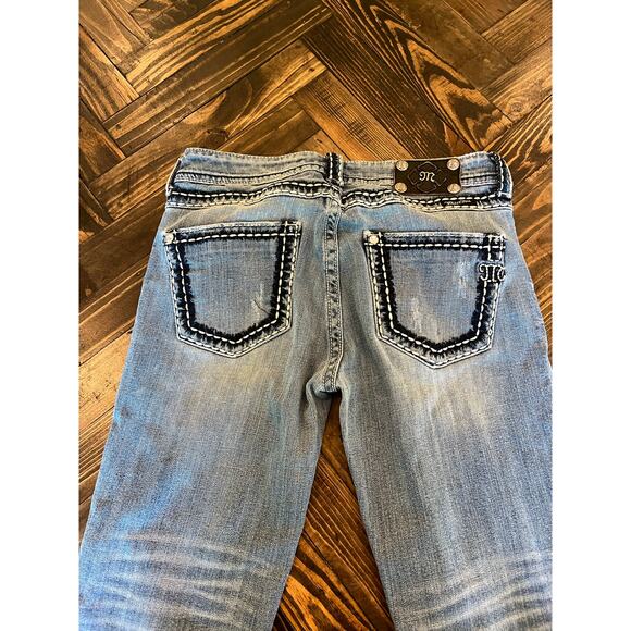 Miss Me Boyfriend Jeans Women 27 Thick Stitch Y2K Grunge Western Cowgirl Aztec - Picture 10 of 12